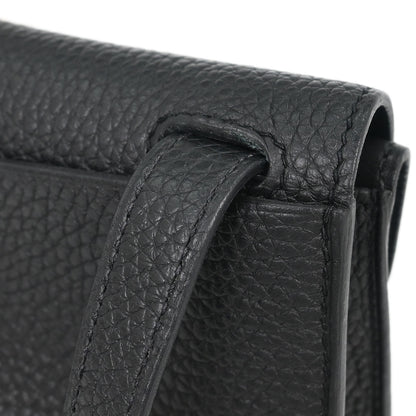 Hermes Black Taurillon Clemence Halzan 31 2way Shoulder Tote Bag