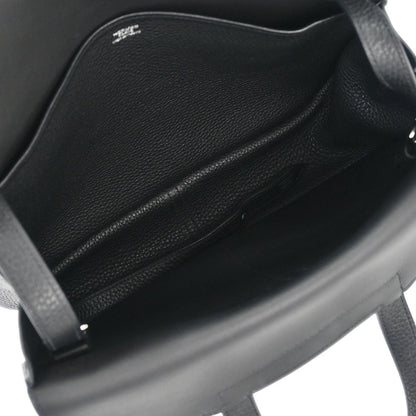 Hermes Black Taurillon Clemence Halzan 31 2way Shoulder Tote Bag
