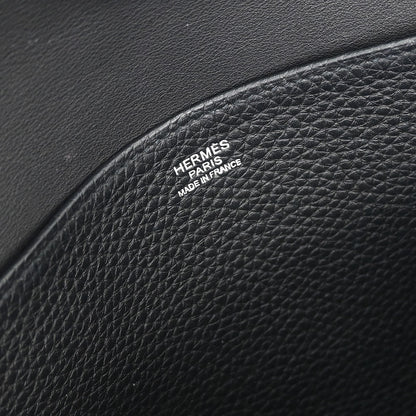 Hermes Black Taurillon Clemence Halzan 31 2way Shoulder Tote Bag