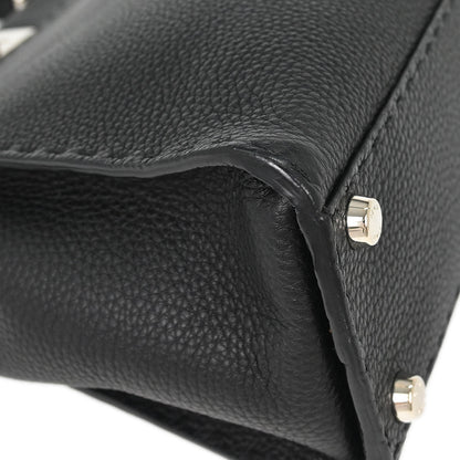 Fendi Black Leather Peekaboo 2way Shoulder Handbag