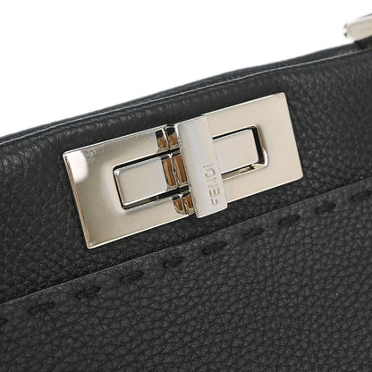 Fendi Black Leather Peekaboo 2way Shoulder Handbag