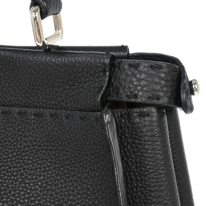 Fendi Black Leather Peekaboo 2way Shoulder Handbag