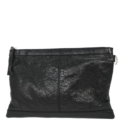 Balenciaga Black Leather Clip M Clutch Bag