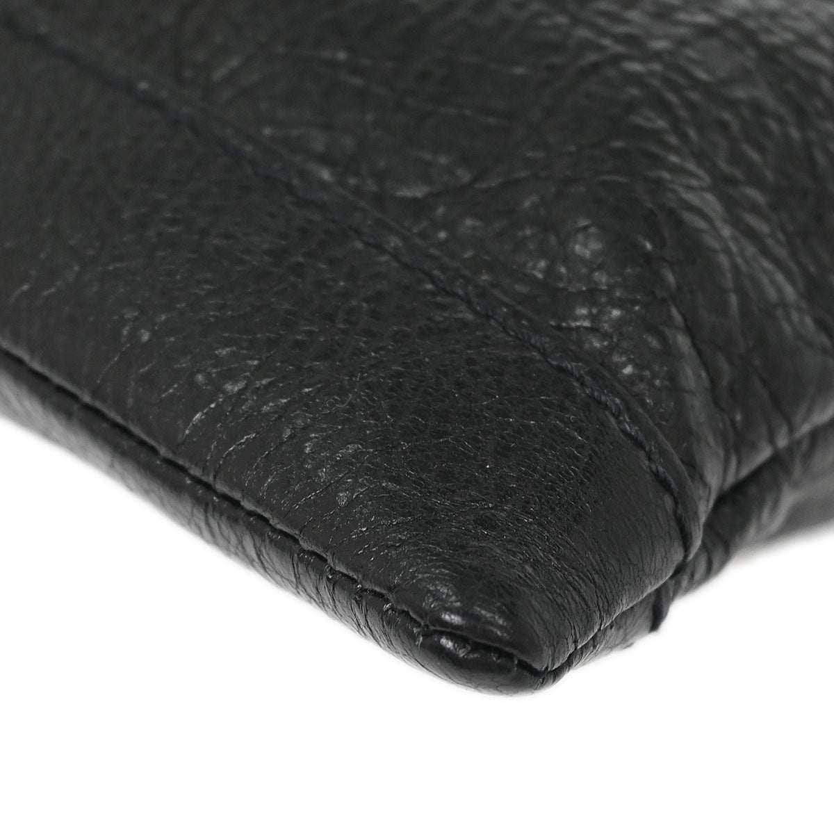 Balenciaga Black Leather Clip M Clutch Bag