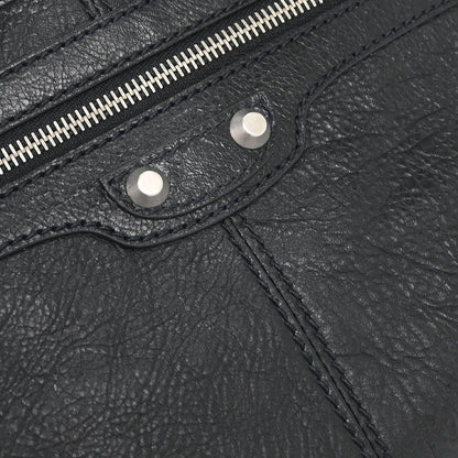 Balenciaga Black Leather Clip M Clutch Bag