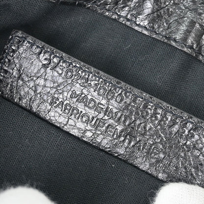 Balenciaga Black Leather Clip M Clutch Bag