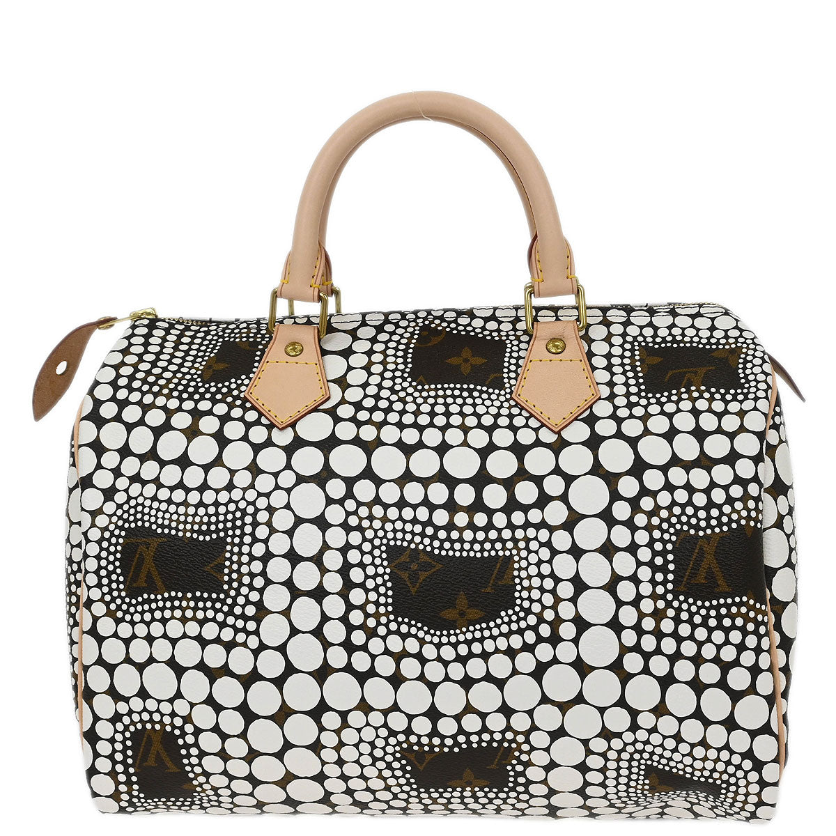 Louis Vuitton Yayoi Kusama White Monogram Town Speedy 30 Handbag M40690