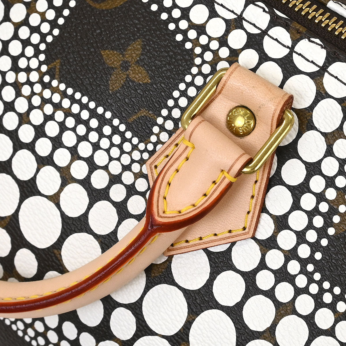 Louis Vuitton Yayoi Kusama White Monogram Town Speedy 30 Handbag M40690