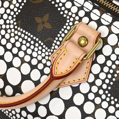 Louis Vuitton Yayoi Kusama White Monogram Town Speedy 30 Handbag M40690