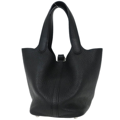Hermes Black Taurillon Clemence Picotin Lock 18 PM Handbag