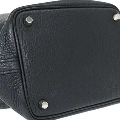 Hermes Black Taurillon Clemence Picotin Lock 18 PM Handbag
