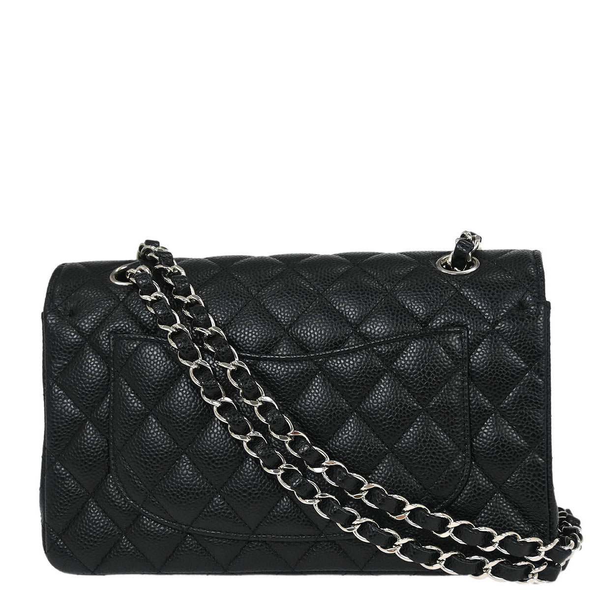 Chanel 2019 Black Caviar Small Classic Double Flap Shoulder Bag
