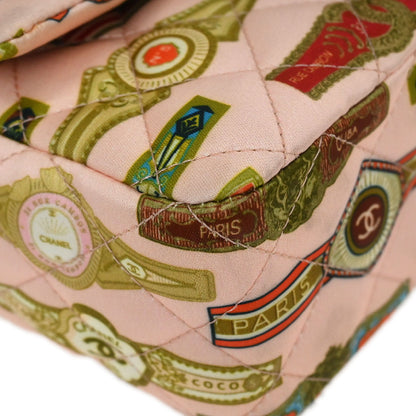 Chanel 2017 Pink Satin Cuba Cigare Print Shoulder Bag