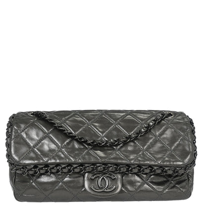 Chanel 2012 Gray Calfskin Chain Me Shoulder Bag