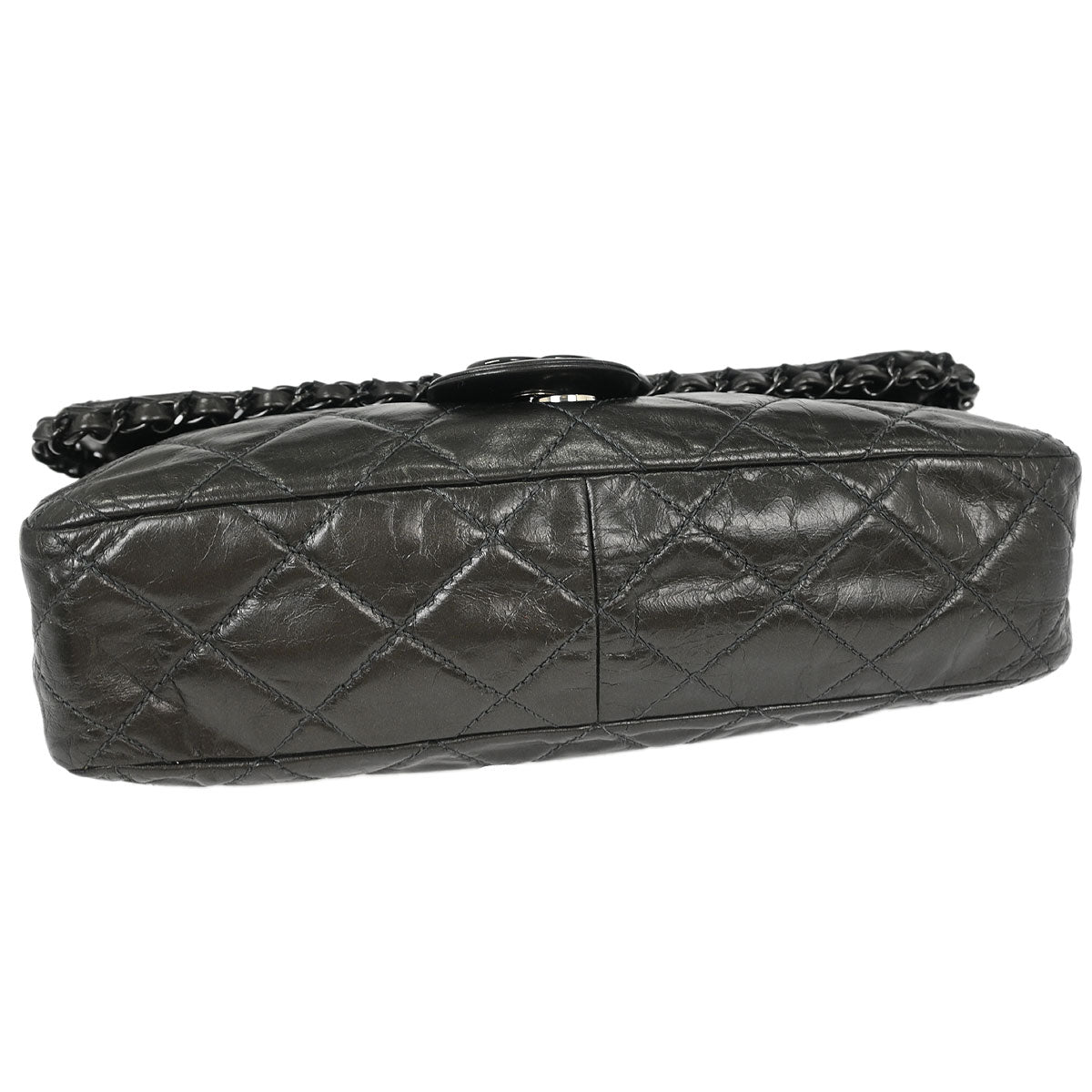 Chanel 2012 Gray Calfskin Chain Me Shoulder Bag