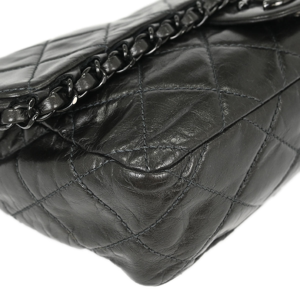 Chanel 2012 Gray Calfskin Chain Me Shoulder Bag