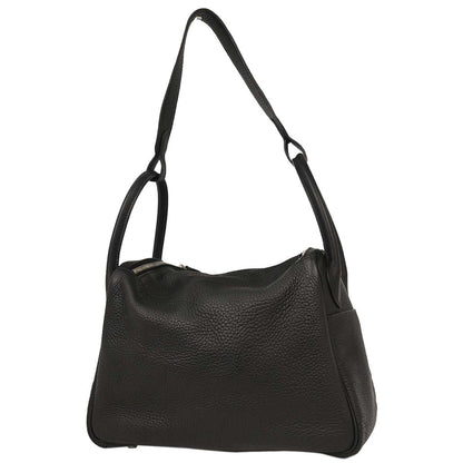 Hermes Black Taurillon Clemence Lindy 30 Shoulder Bag