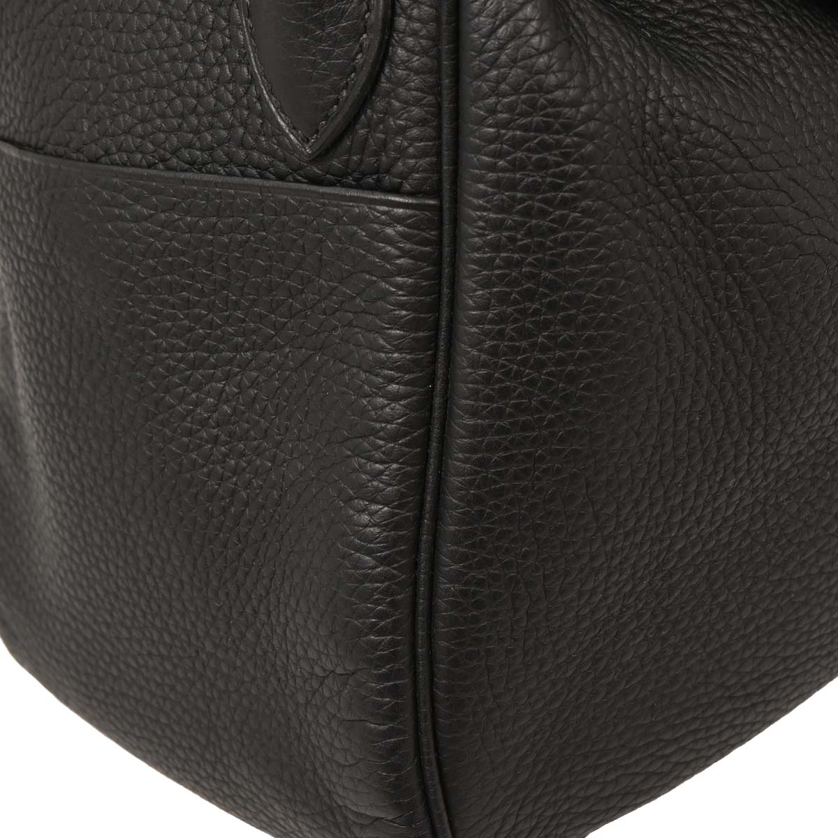 Hermes Black Taurillon Clemence Lindy 30 Shoulder Bag