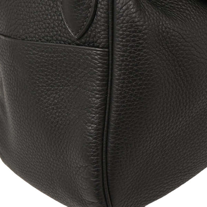 Hermes Black Taurillon Clemence Lindy 30 Shoulder Bag