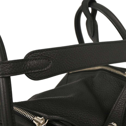 Hermes Black Taurillon Clemence Lindy 30 Shoulder Bag