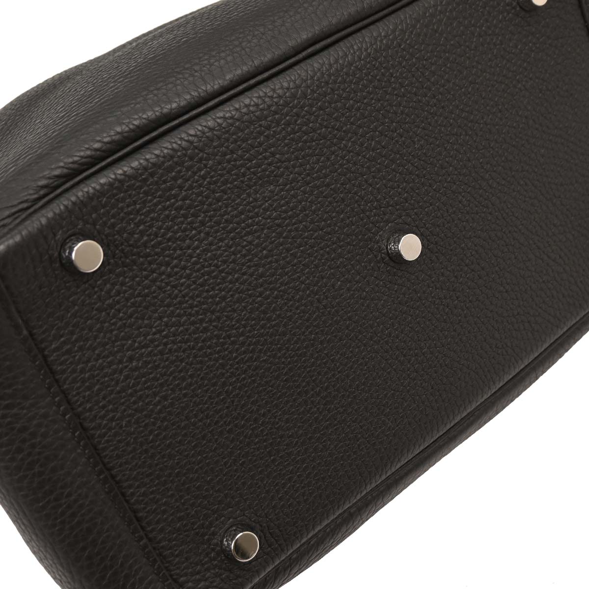 Hermes Black Taurillon Clemence Lindy 30 Shoulder Bag