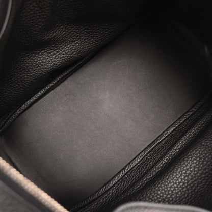 Hermes Black Taurillon Clemence Lindy 30 Shoulder Bag