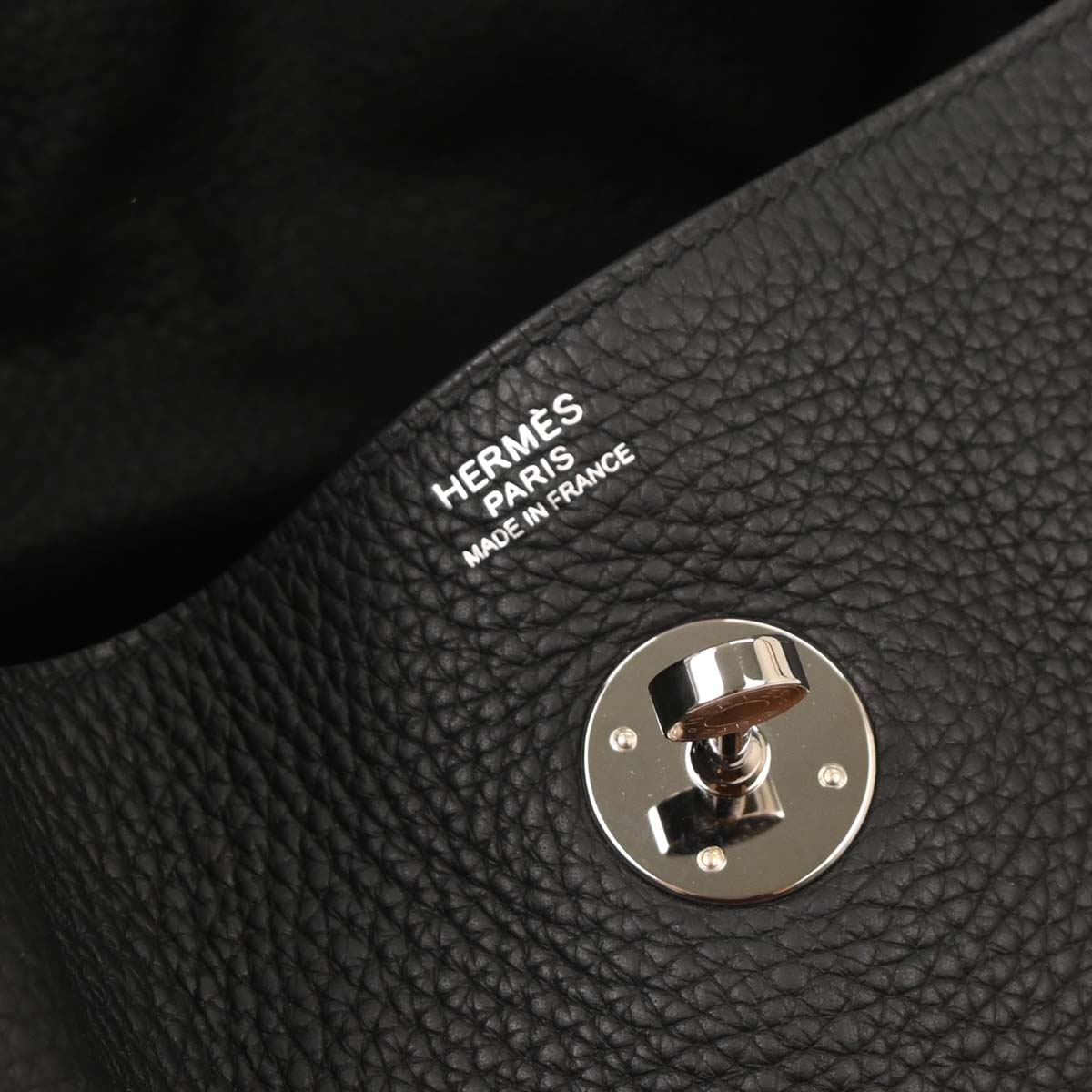 Hermes Black Taurillon Clemence Lindy 30 Shoulder Bag