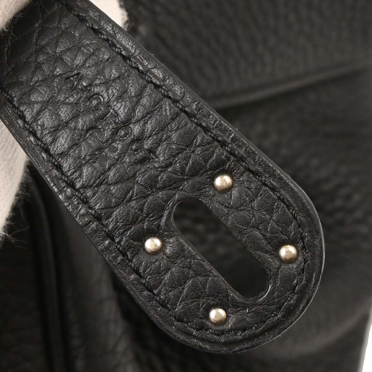 Hermes Black Taurillon Clemence Lindy 30 Shoulder Bag