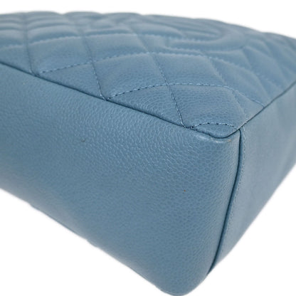 Chanel 2010-2011 Light Blue Caviar Petite Shopping Tote PST Chain Handbag