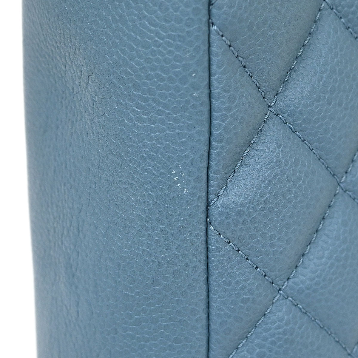 Chanel 2010-2011 Light Blue Caviar Petite Shopping Tote PST Chain Handbag