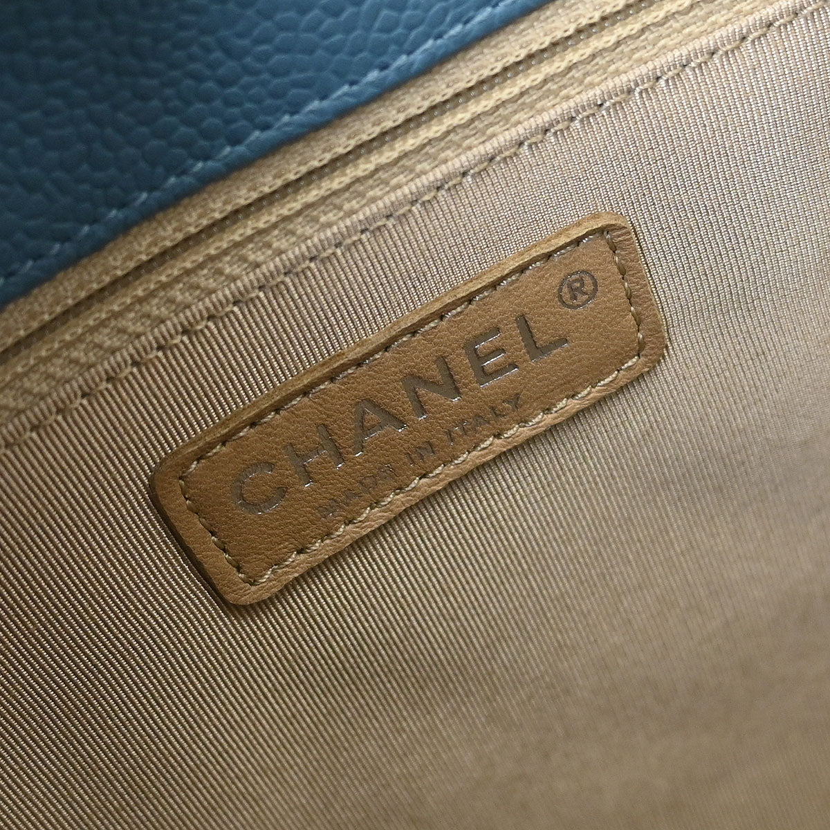 Chanel 2010-2011 Light Blue Caviar Petite Shopping Tote PST Chain Handbag