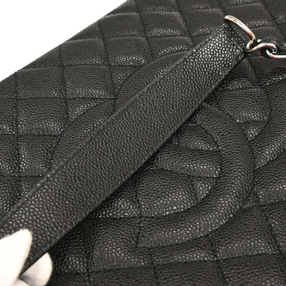 Chanel 2014 Black Caviar Grand Shopping Tote GST Chain Handbag