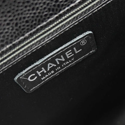 Chanel 2014 Black Caviar Grand Shopping Tote GST Chain Handbag