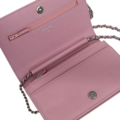 Chanel 2017 Pink Lambskin Rhinestone WOC Wallet On Chain