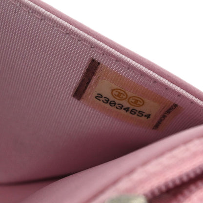 Chanel 2017 Pink Lambskin Rhinestone WOC Wallet On Chain