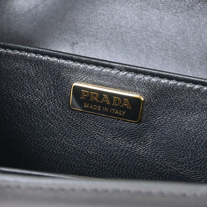 Prada Yellow Black Velvet Leopard Cahier Shoulder Bag