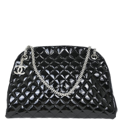 Chanel 2011 Black Patent Leather Large Mademoiselle Bowling Bag