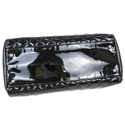 Chanel 2011 Black Patent Leather Large Mademoiselle Bowling Bag