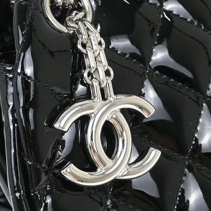 Chanel 2011 Black Patent Leather Large Mademoiselle Bowling Bag