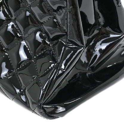 Chanel 2011 Black Patent Leather Large Mademoiselle Bowling Bag
