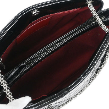 Chanel 2011 Black Patent Leather Large Mademoiselle Bowling Bag