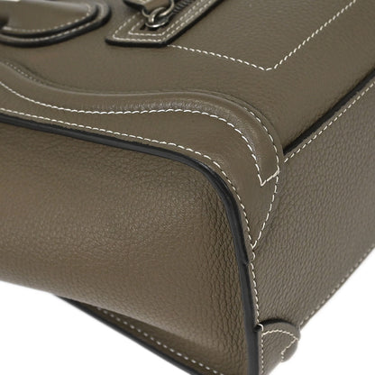 Celine Brown Leather Nano Luggage Tote Handbag