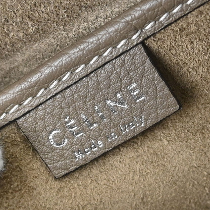 Celine Brown Leather Nano Luggage Tote Handbag