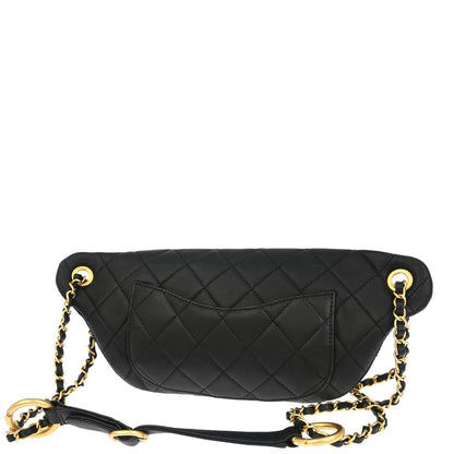 Chanel 2019 Black Calfskin All About Chains Bum Bag