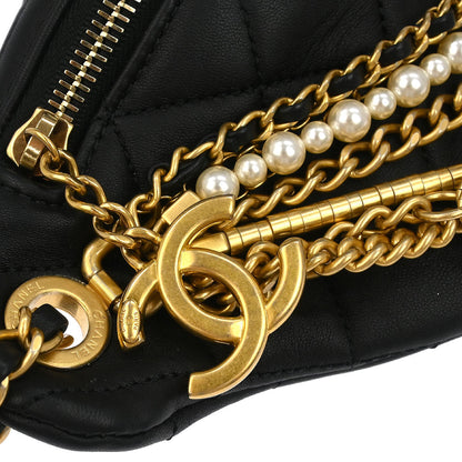 Chanel 2019 Black Calfskin All About Chains Bum Bag