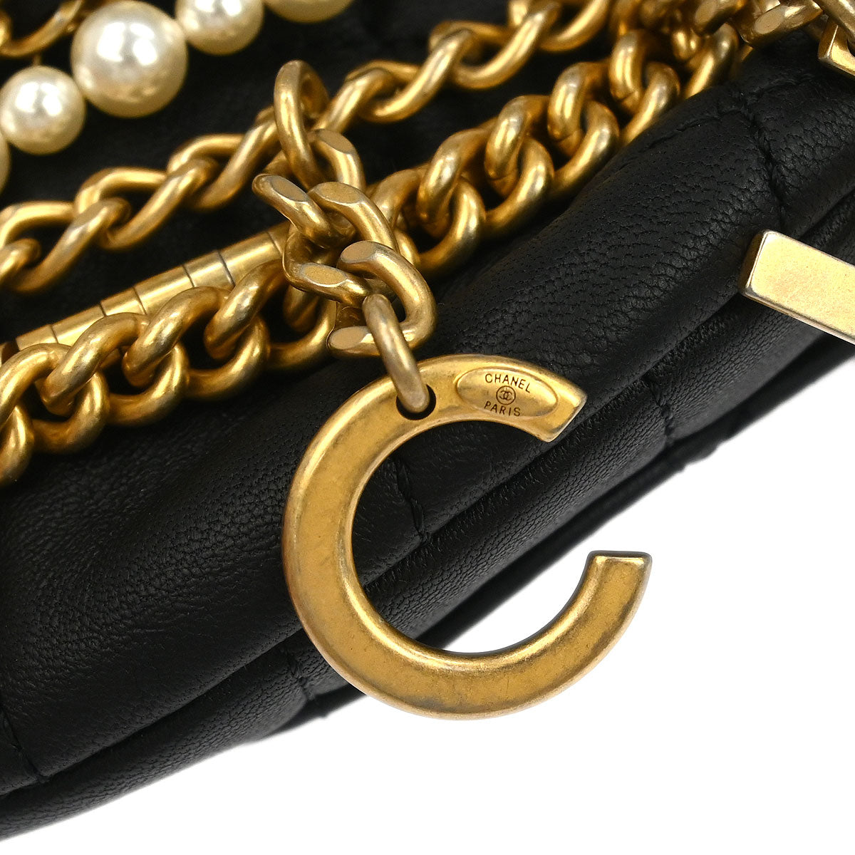 Chanel 2019 Black Calfskin All About Chains Bum Bag