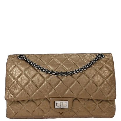 Chanel Brown Calfskin Mademoiselle Lock Double Flap Shoulder Bag
