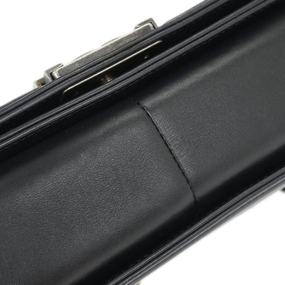 Boy Chanel Black Calfskin Rhinestone Studs Medium Shoulder Bag