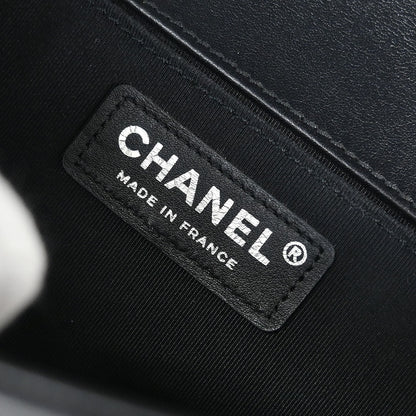 Boy Chanel Black Calfskin Rhinestone Studs Medium Shoulder Bag