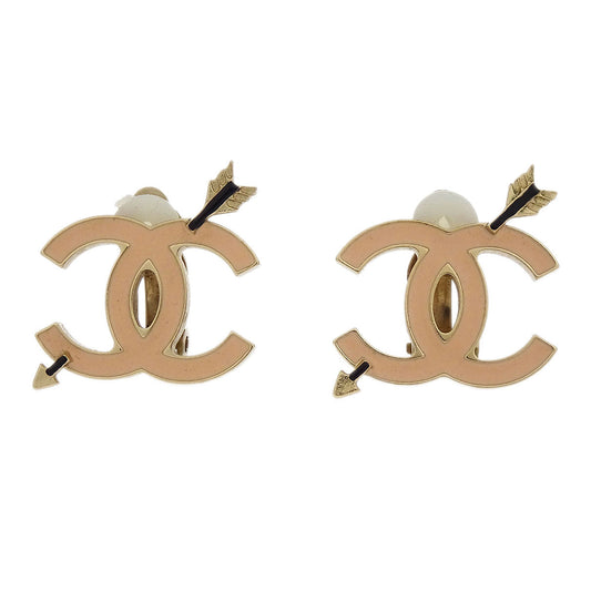 Chanel Gold CC And Arrow Earrings Clip-On 10P